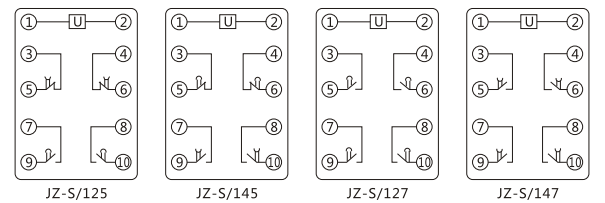 JZ-S/446静态可调延时中间继电器内部接线图及外引接线图